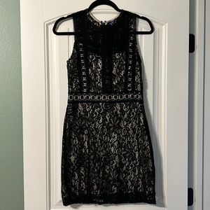 Black lace formal dress